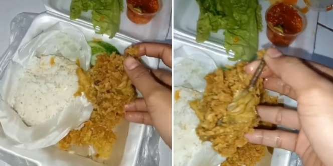Sudah Membayangkan Nikmatnya Makan Lalapan Ayam Crispy, Baru Mau Mencuil Temukan Daging Panjang dan Hitam, Ekor Tikus?