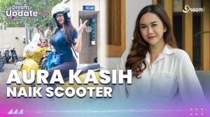 Potret Aura Kasih Naik Scooter, Netizen Rebutan Minta Diboncengin