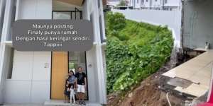 Ngeri Banget! Rumah Mewah Pinggir Sungai Baru Ditempati Langsung Longsor, Terbuai Janji Pengembang Saat Pilih Lokasi