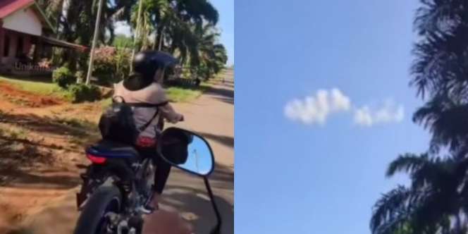 Pengendara Motor Rekam Temannya di Jalan, Tak Sengaja Menyorot Awal Bentuk Lafadz Allah