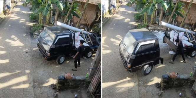 Astaghfirullah! Mau Dorong Karena Nggak Kuat Jalan, Mobil Pikap Ini Malah Kepalanya Buntung dan Jalan Sendiri