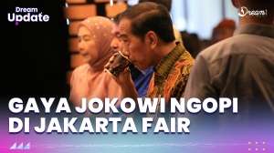 Gaya Jokowi Ngopi di Jakarta Fair