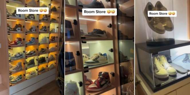 Viral! Bapak Niat Bangunkan Anak Lagi Tidur, Pas Buka Pintu Kamarnya Kayak Toko Sepatu Sneakers: 'Bangunin Anak 1% Tunjukin Koleksi 99%'