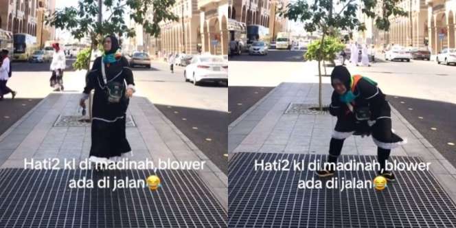 Pesan Buat Jemaah Wanita! Hati-Hati Lewati Trotoar Besi di Madinah, Angin Blower Bisa Terbangkan Rok