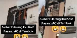 Dilarang Pemilik Kos, Cara Penghuni Kamar Pasang AC Ini Bikin Tamu Kebingungan, Lokasinya di Luar Nalar