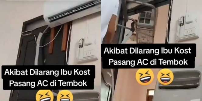 Dilarang Pemilik Kos, Cara Penghuni Kamar Pasang AC Ini Bikin Tamu Kebingungan, Lokasinya di Luar Nalar