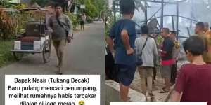 Pilunya Tukang Becak Pulang Bekerja Lihat Rumah Hangus Terbakar, Padahal Orangtua Baru Meninggal