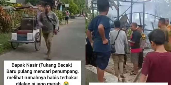 Pilunya Tukang Becak Pulang Bekerja Lihat Rumah Hangus Terbakar, Padahal Orangtua Baru Meninggal