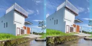 Viral Rumah Mewah di Tengah-Tengah Sawah, Ada Sungai Mengalir Bak Istana, Netizen: Enak Nggak Ada Tetangga Julid