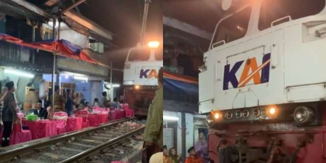 Viral Pernikahan di Pinggir Rel, Tamu Undangan Deg-degan Saat Kereta Lewat, 'The Real Pelan-Pelan Pak Sopir'