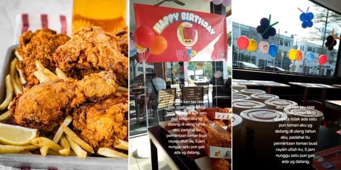 5 Jam Menunggu Teman Minta Ditraktir Tak Kunjung Datang, Gadis Ini Rayakan Ultah Sendirian dengan Semua Pesanan Makanannya
