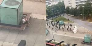 Pria Terekam Santai Santap Sandwich di Tengah Suasana Mencekam Bentrokan Prancis