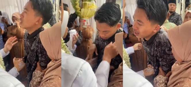 Datang ke Nikahan Mantan, Lelaki Ini Nangis Kejer Sampai Ditenangkan oleh Pengantin dan Orangtuanya