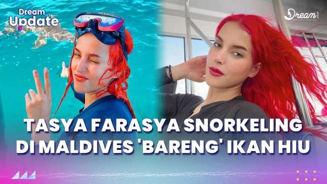Momen Tasya Farasya Snorkeling di Maldives 'Bareng' Ikan Hiu
