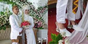 Kreatif, Mempelai Pria Pakai Heels Agar Sama Tinggi dengan Pasangan