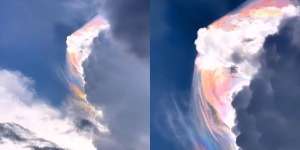 Momen Langka Pemandangan Awan Pileus, Bentuknya Cantik Warna Pelangi