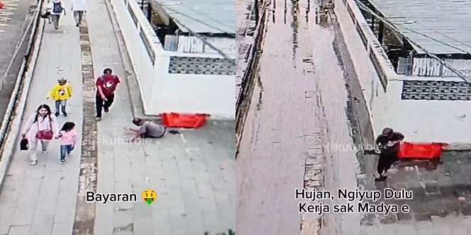 Kaki Terlihat Lumpuh dan Bikin Iba, Cara Pengemis Ini Pulang Pergi Bikin Gregetan