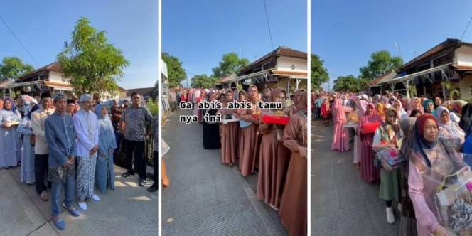Viral! Iring-iringan Rombongan Pengantar Pengantin Pria Mengular Capai 1.000 Orang, Netizen: Yang Bagian Cuci Piring Kasihan