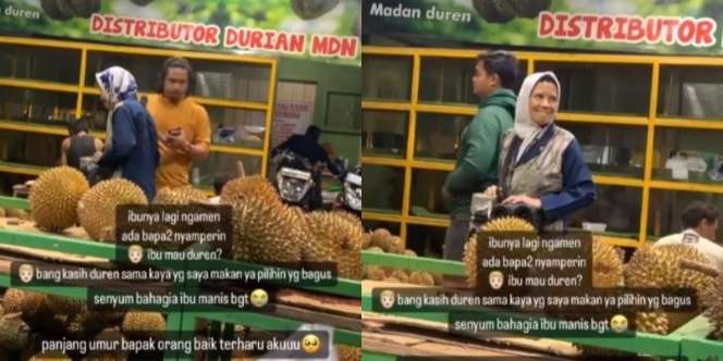 Bukti Berbagi itu Indah, Pria Belikan Durian untuk Nenek Pengamen, Senyumnya Bikin yang Lihat Ikut Bahagia
