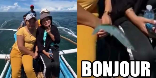 Video Detik-Detik HP Pelancong Wanita Dijambret Ikan, Langsung Raib di Tengah Laut