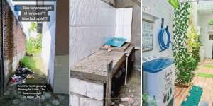 Manfaatkan Lahan Sempit, TikToker Sukses Bikin Dapur Mungil Estetik dan Ruang Cuci Jemur Semi Outdoor