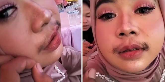 Viral Wanita Berjilbab Ini Memiliki Kumis Tebal, Sampai Ditarik-tarik Temannya Saking Gemas Seolah Tidak Percaya