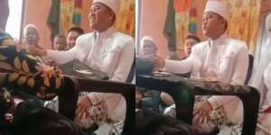 Momen Pengantin Pria Ijab Kabul Penuh Semangat, Hentakan Tangan Sampai Pecahkan Kaca Meja
