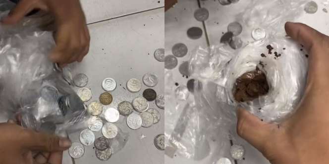 Apes! Pria Terima Tukar Uang Logam di Plastik, Ternyata Berisi Tanah