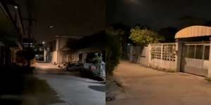 Momen Menegangkan Lampu Jalan Kedap-kedip di Tengah Malam, Suasana Mirip Scene Film Horor