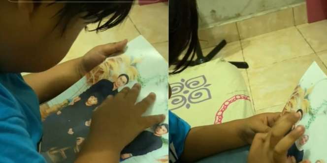Momen Pilu Bocah Tahan Tangis Usap Foto Keluarga, Ternyata Rindu Ayah yang Pergi Digondol Selingkuhan