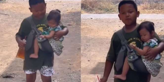 Perlakuan Bocah Lelaki kepada Adik Perempuannya Bikin Hati Meleleh