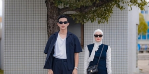 Inspirasi Outfit Couple Monokrom ala Dinda Hauw dan Rey Mbayang