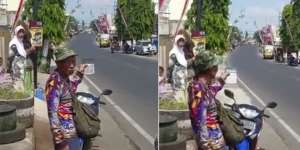 Momen Kocak Bapak-Bapak Rekam Kedatangan Jokowi Pakai Kalkulator, Netizen Curiga Intel