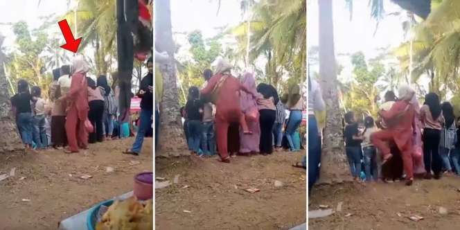 Ngakak So Hard! Aksi Emak-emak Ikut 'Kalap' Saat Nonton Bola Tarkam: Jingkrak-jingkrak Sambil Angkat Kaki Seolah Tendang Bola