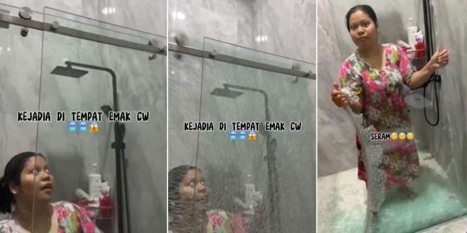 Ngeri! Detik-detik Pintu Kaca di Kamar Mandi Pecah Sendiri, Posisi Wajah Emak-emaknya Dekat Sekali
