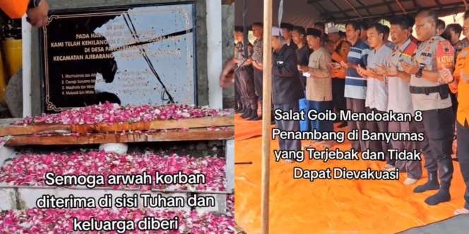 Momen Pilu Akhir Evakuasi 8 Penambang yang Terjebak di Lubang Banyumas, Korban Tak Bisa Dikeluarkan Petugas Tabur Bunga dan Sholat Ghaib