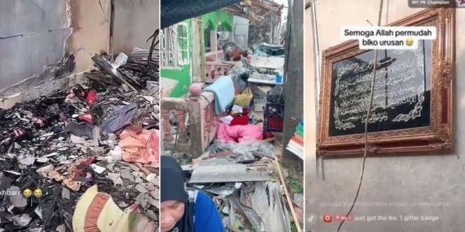 Rumah Terbakar Terimbas Ledakan Gudang Mercon, Hanya Bingkai Ayat Kursi yang Utuh