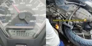 Detik-Detik Odometer Balik ke Angka 0, Penampakan Motor Menggambarkan Perjuangan Sang Pemilik