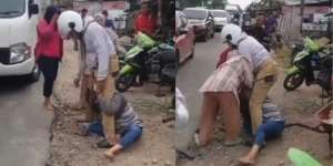 Viral Ibu dan Anak Labrak Pelakor di Pinggir Jalan, Suami Berseragam PNS Malah Lindungi Selingkuhan