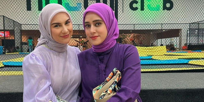 Outfit Kompak Irish Bella dan Fairuz A Rafiq dengan Nuansa Ungu