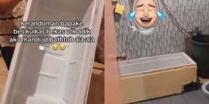 Apapun Demi Anak Senang, Kulkas Bekas Disulap Jadi Bathtub
