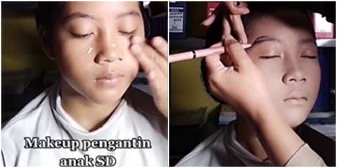 Kayak Manten Beneran, Inilah 9 Potret Anak SD Di-makeup Jadi Pengantin yang Bikin Netizen Takjub