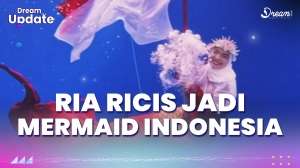 Ria Ricis Jadi Mermaid Indonesia dan Ubah Wajah Jadi Garuda Pancasila