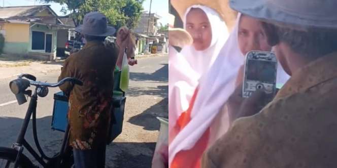 Video Penjual Es Keliling Rekam Lomba Gerak Jalan Pakai HP Jadul, Bukti Bahagia Bisa Datang dari Hal Sederhana