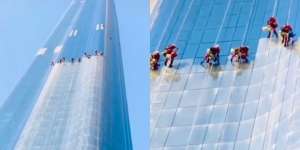 Momen Gedung Pencakar Langit Dubai Dibersihkan, Gaji Pekerjanya Rp70 Juta Perbulan