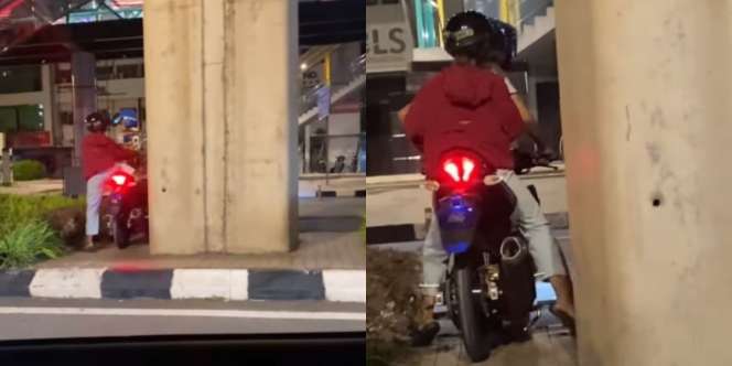 Pengendara Mobil Ngeprank Jadi Polisi, Pemotor Panik Sampai Berputar Arah