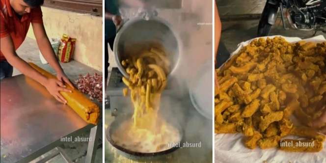 Proses Pembuatan Camilan India dengan Bentuk dan Warna 'Menjijikkan' Ini Bikin Netizen Mual