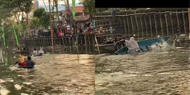 Begini Jadinya Kalau Penguasa Jalan Turun ke Air, Naik Perahu Ngebut Berujung Nyemplung Sungai