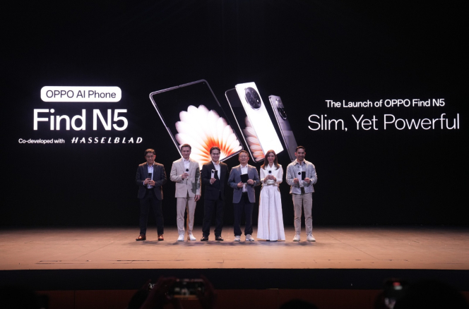 OPPO Find N5 Resmi Meluncur, Smartphone Lipat Paling Tipis Dunia Curi Perhatian Tokoh Publik dan Profesional