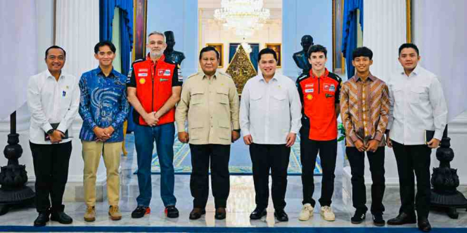Presiden Prabowo Bertemu Marc Marquez dan Pebalap Tanah Air Bahas Sport Tourism